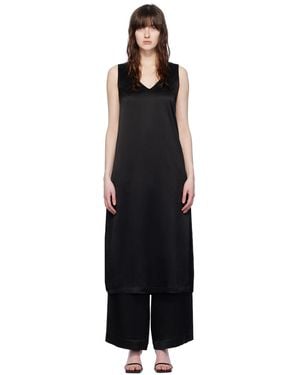 Elleme Robe midi noire à col en v