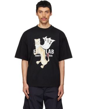 Egonlab Hermine Print Cotton T-Shirt - Black
