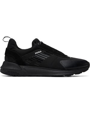 HUGO Printed-Logo Trainers - Black