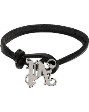 Palm Angels Cord Monogram Bracelet - Black