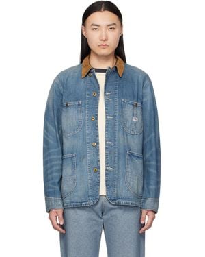 RRL Corduroy-Collar Denim Jacket - Blue