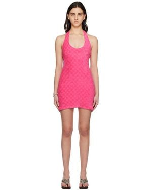 MISBHV Pink Towelling Minidress - Red