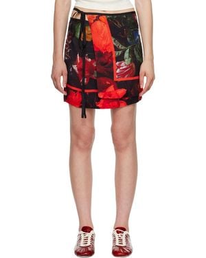Dries Van Noten Printed Wrap Miniskirt - Red