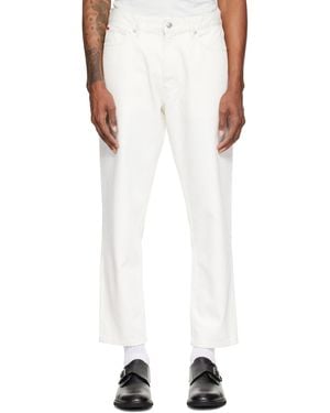 HUGO Relaxed-Tapered-Fit Jeans - White