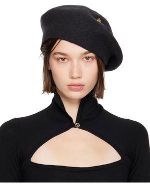Vivienne Westwood Logo Beret - Black