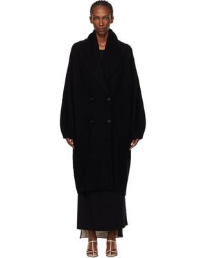 TOTEME Long Shawl-Lapel Cardigan - Black