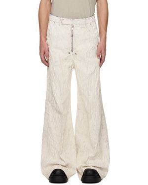 Rick Owens Off- Concordians Tailored Wide Belas Jeans - White