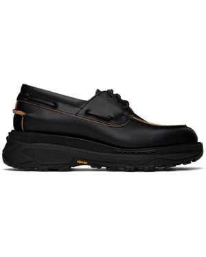Sacai Leather Boat Shoes - Black