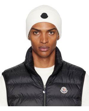 Moncler Off- Logo Cotton Beanie - Blue