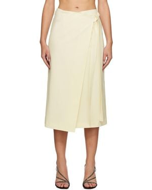 MSGM オフホワイト ラップ ミディアムスカート - ナチュラル