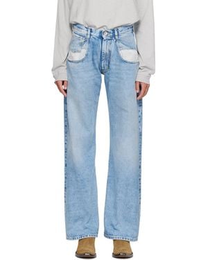 Maison Margiela Contrasted Pockets Straight Jeans - Blue