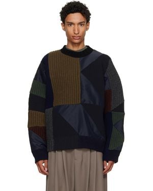 Sacai Pull Multicolore En Tricot Édition A.P.C - Noir