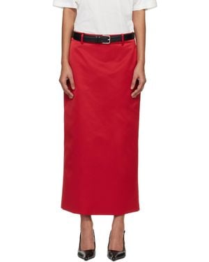 Frankie Shop Alrose Satin Midi Skirt - Red