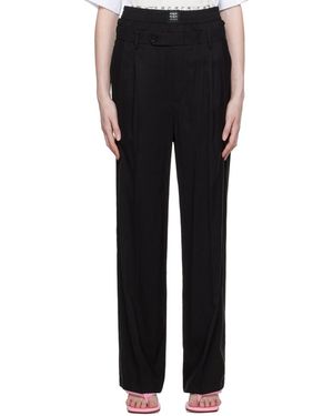MSGM Black Built-in Boxers Trousers