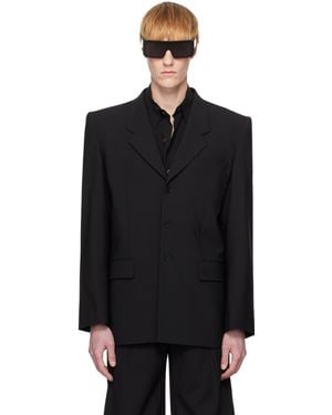 ALAINPAUL Single Breasted Tailored Blazer - Black