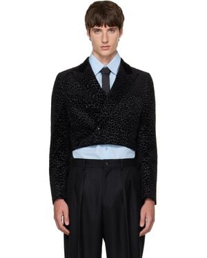 Comme des Garçons Cotton Velvet Flocky Print Blazer - Black