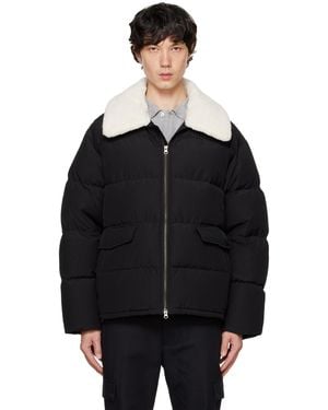 DUNST Quilted Down Shearling Collar Jacket - Black