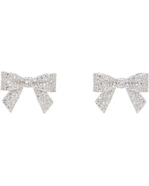 ShuShu/Tong シルバー Yvminエディション Pavé Bowknot ピアス - ブラック