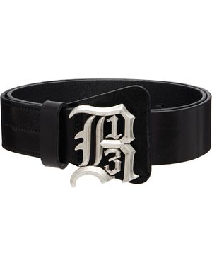 R13 Ceinture Noire À Boucle À Logo