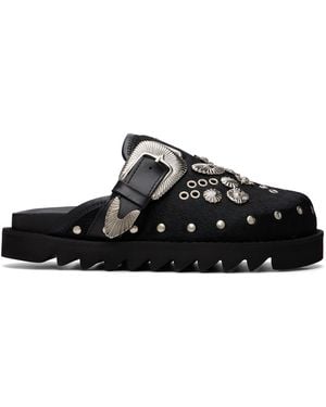 Toga Eyelet Metal Clog Loafers - Black