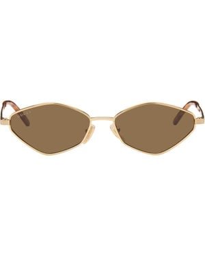 Gucci Geometric-Frame Sunglasses - Brown