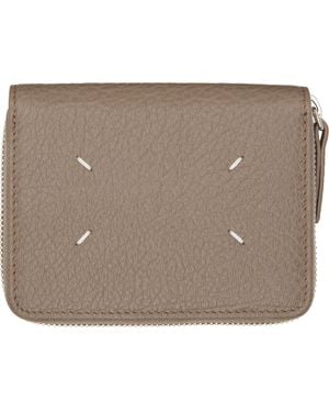Maison Margiela Taupe Zip Wallet - Natural