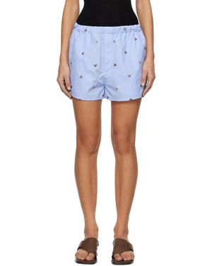 Rier Short bleu à motif fleuri