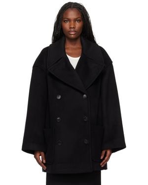 Frankie Shop Marian Oversized Peacoat - Black