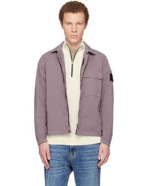 Stone Island パープル 1200013 ストレッチ オーガニックコットン ツイル シャツ - マルチカラー