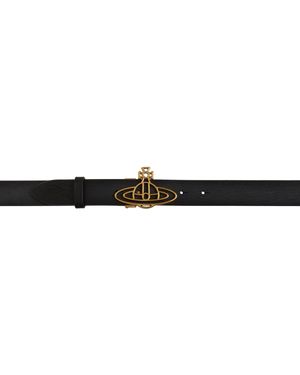 Vivienne Westwood Ceinture Noire À Ferrure À Orbe Fine
