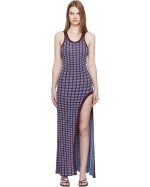 Rabanne Burgundy Knit Midi Dress - Black