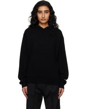 Acne Studios Pull À Capuche Noir En Cachemire