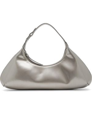 BY FAR Amberette Metallic Leather Bag - Grey