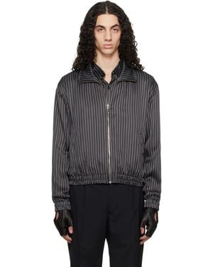 Ernest W. Baker Pin Stripe Track Jacket - Black