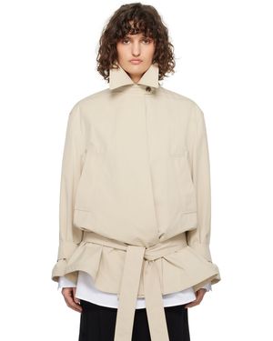 RECTO. Wide Fit Short Trench Coat - Natural