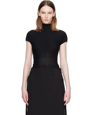 Balmain High Collar Knit Bodysuit - Black