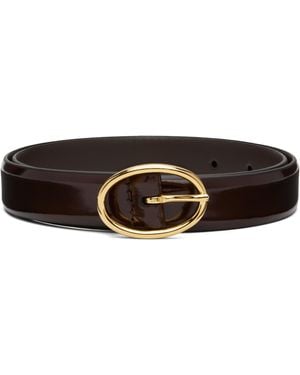 Anderson's Shiny Leather Oval Buckle Belt - Black