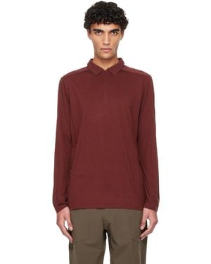 Veilance Burgundy Frame Ls Polo - Red