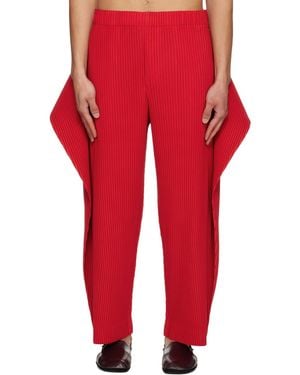 Homme Plissé Issey Miyake Cover And Fold Trousers - Red