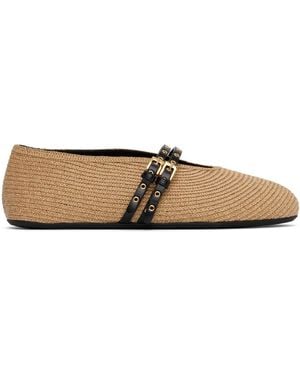 Alaïa Braided Ballet Flats - Brown