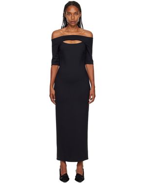 Rosetta Getty Robe Longue Noire À Découpe