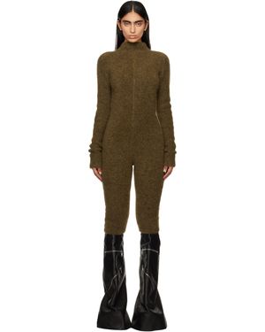 Rick Owens Combinaison Brun Clair En Tricot D'Alpaga - Noir