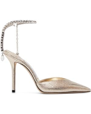 Jimmy Choo Saeda 100 Heels - Metallic