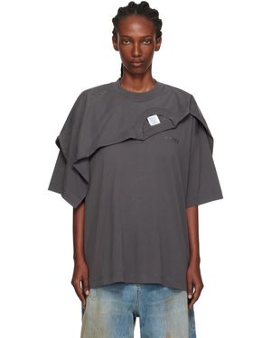 Vetements T-Shirt Gris À Empiècement Superposé