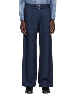 Low Classic Belted Trousers - Blue