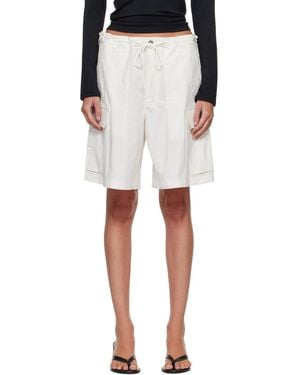 Skims Woven Cotton Oversized Cargo Shorts - White