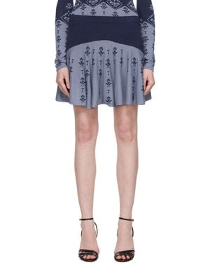Conner Ives Flared Miniskirt - Blue