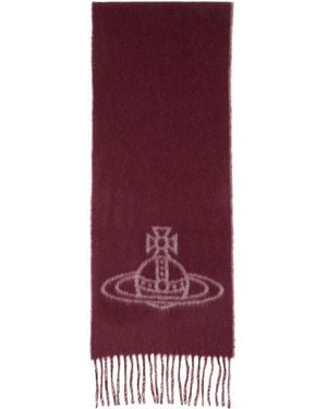 Vivienne Westwood Burgundy Double Face Scarf - Purple