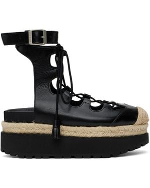 Sacai Ghillie Heeled Sandals - Black