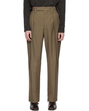 Lemaire Taupe Pleated Trousers - Multicolour